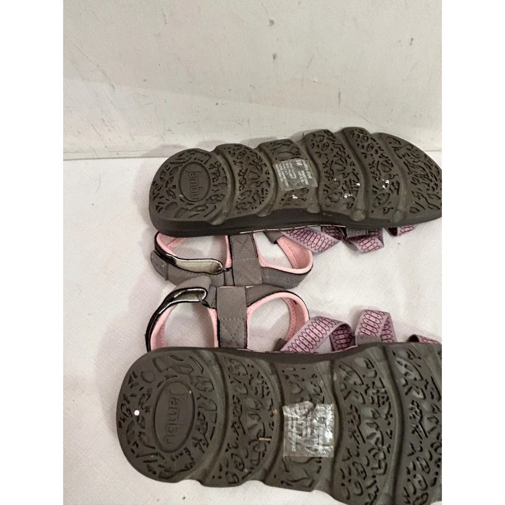 Jambu Strappy Sport Sandals 9M Pink Grey Elastic All-Terra Hiking Women